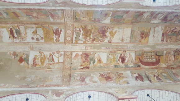 The frescoes in the Abbey in Saint Sauvin.